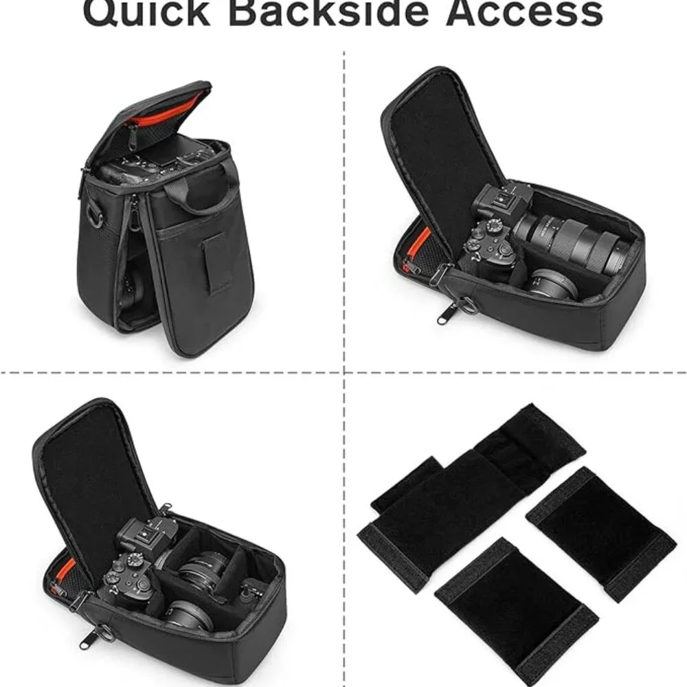 S-ZONE Dual-Open Camera Bag Waterproof Case - Black
